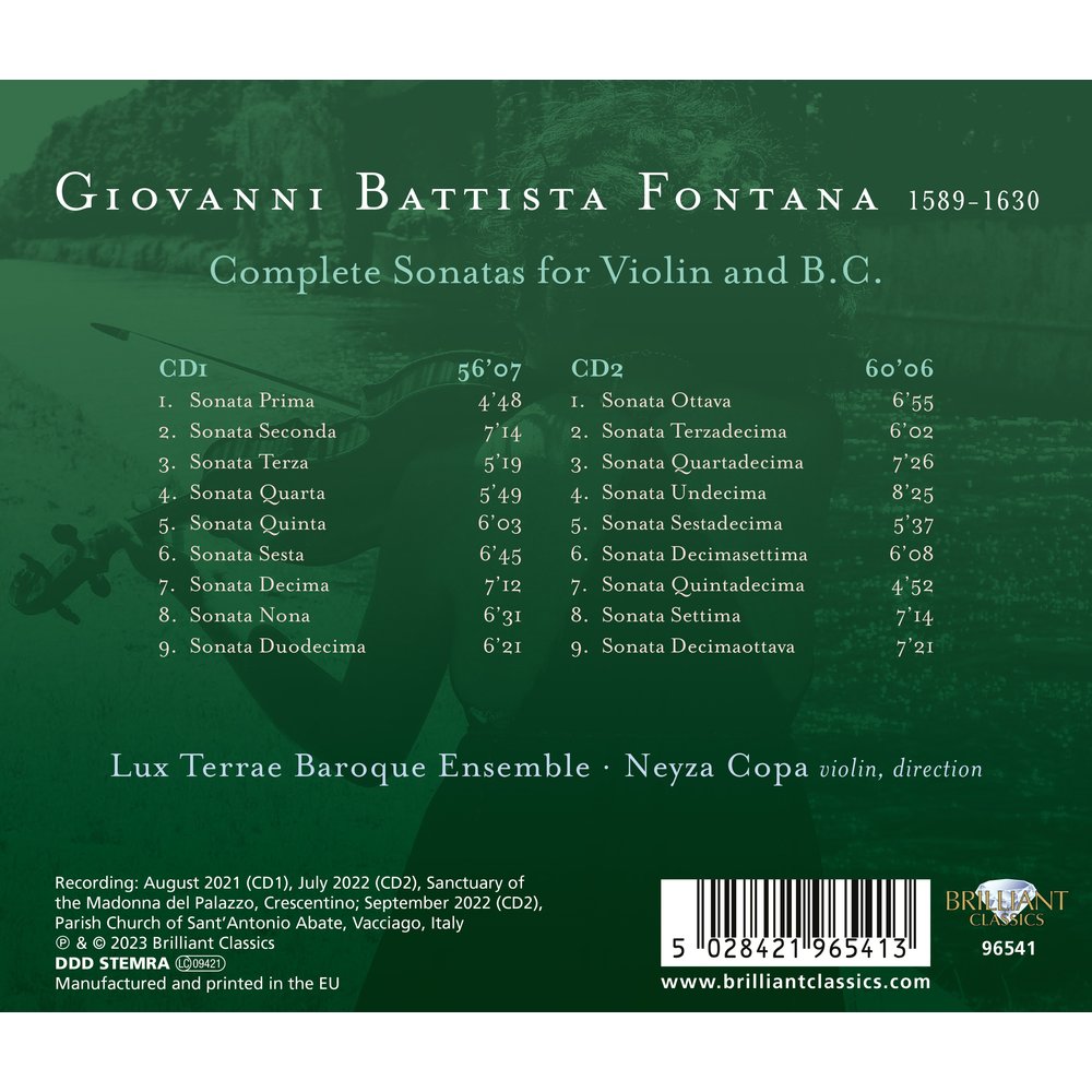 Brilliant Classics FONTANA: COMPLETE SONATAS FOR VIOLIN AND B.C. (2CD)