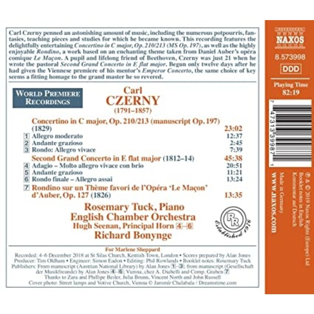 Naxos Czerny: Second Grand Concerto in E Flat Major - Concertino