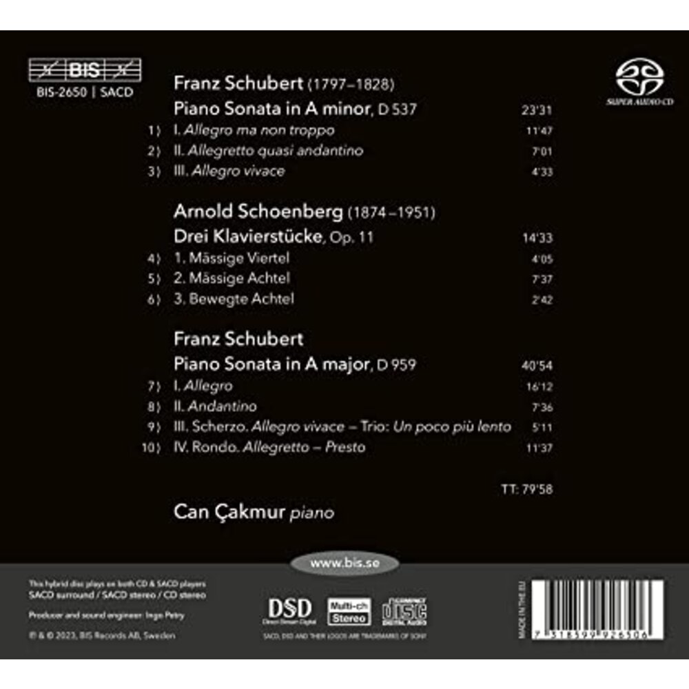 BIS SCHUBERT: PIANO SONATAS | SCHOENBERG: DREI KLAVIERSTÜCKE