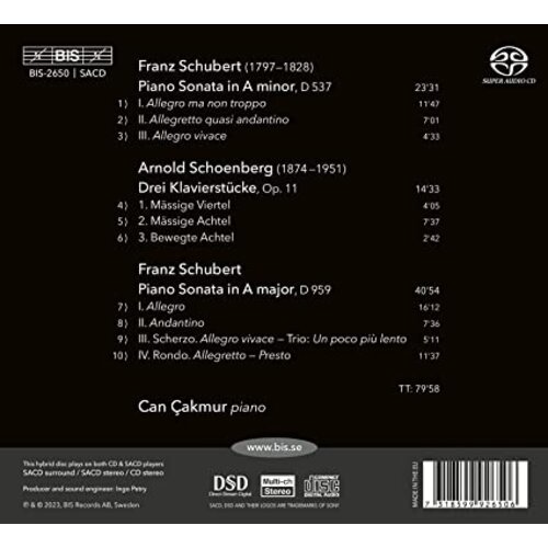 BIS SCHUBERT: PIANO SONATAS | SCHOENBERG: DREI KLAVIERSTÜCKE