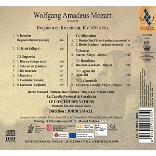 HARMONIA A - F Alia Vox MOZART REQUIEM KV626 (1791)