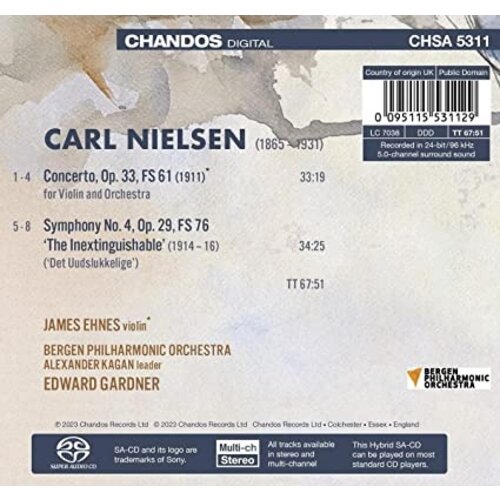 CHANDOS NIELSEN: VIOLIN CONCERTO SYMPHONY, NO.4 "THE INEXTINGUISHABLE"