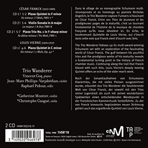 Harmonia Mundi FRANCK: VIOLIN SONATA PIANO TRIO & QUINTET, VIOLIN SONATA