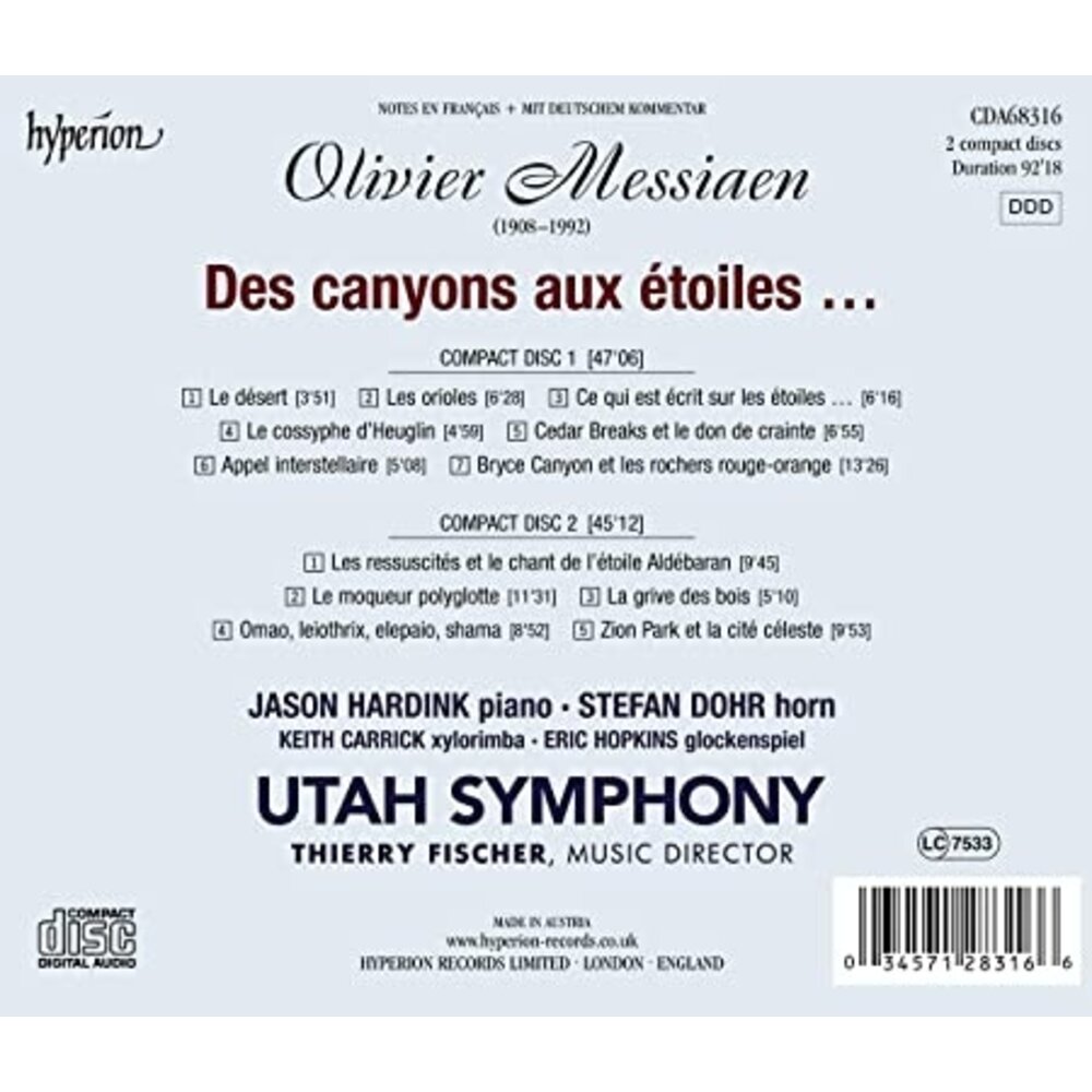 Hyperion OLIVIER MESSIAEN DES CANYONS AUX ÉTOILES