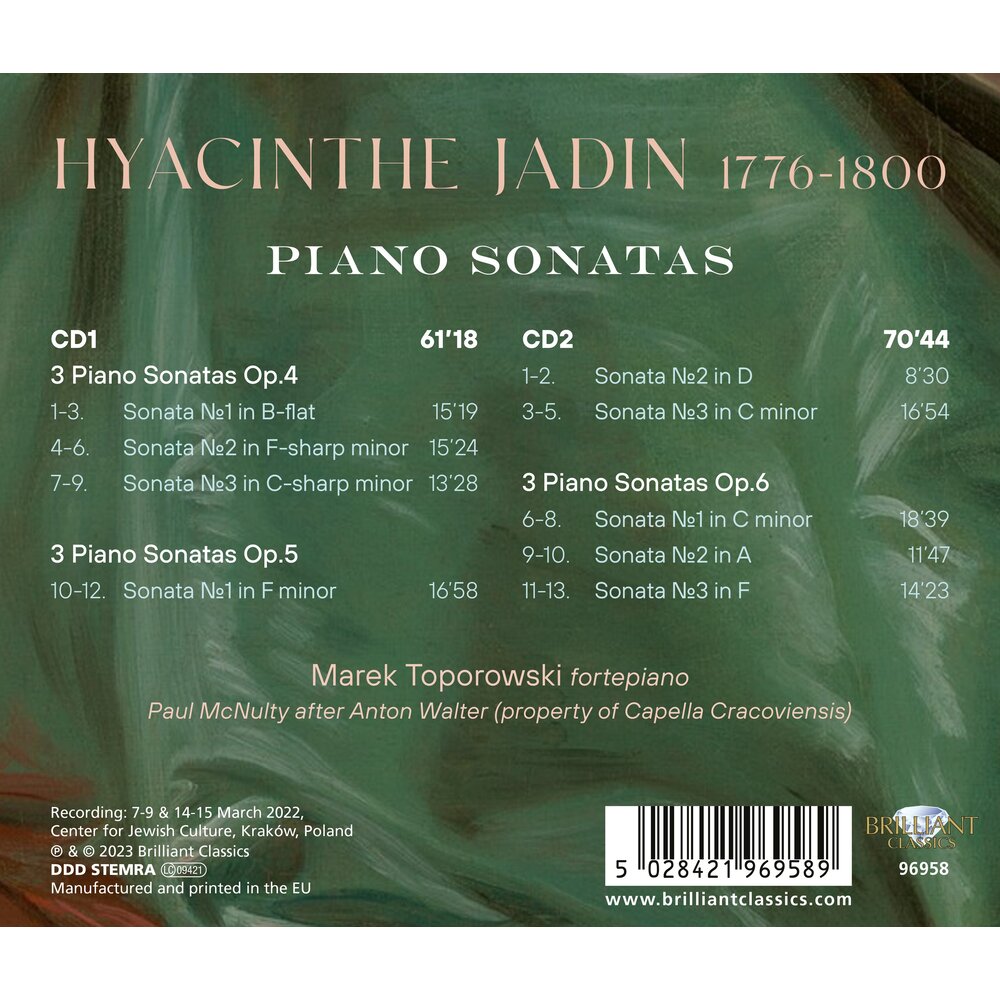 Brilliant Classics JADIN: PIANO SONATAS OP.4-6 (2CD)