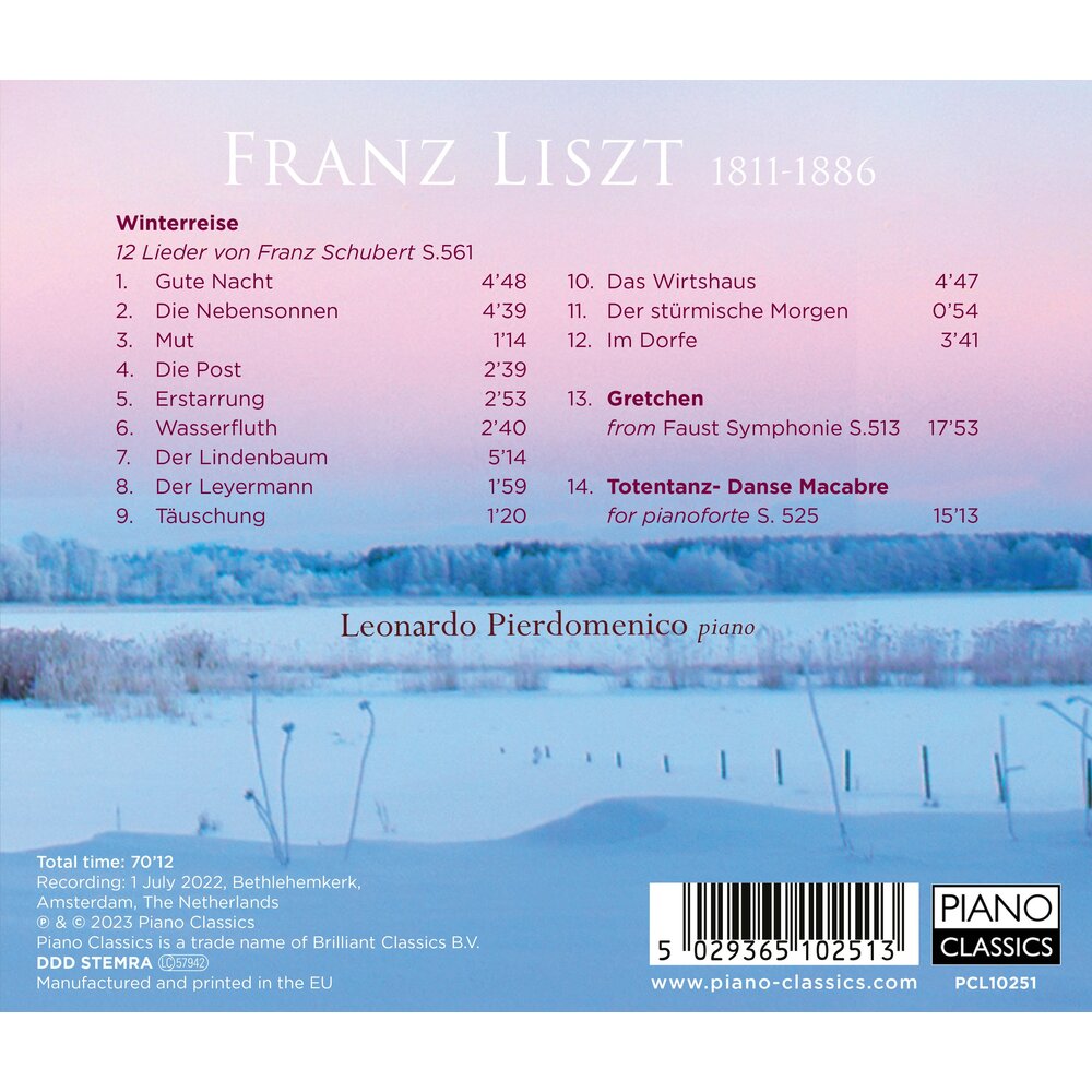 Piano Classics LISZT: WINTERREISE (AFTER SCHUBERT), TOTENTANZ, GRETCHEN