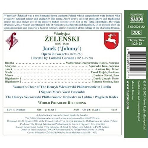 Naxos ZELENSKI: JANEK OPERA IN TWO ACTS (2CD)