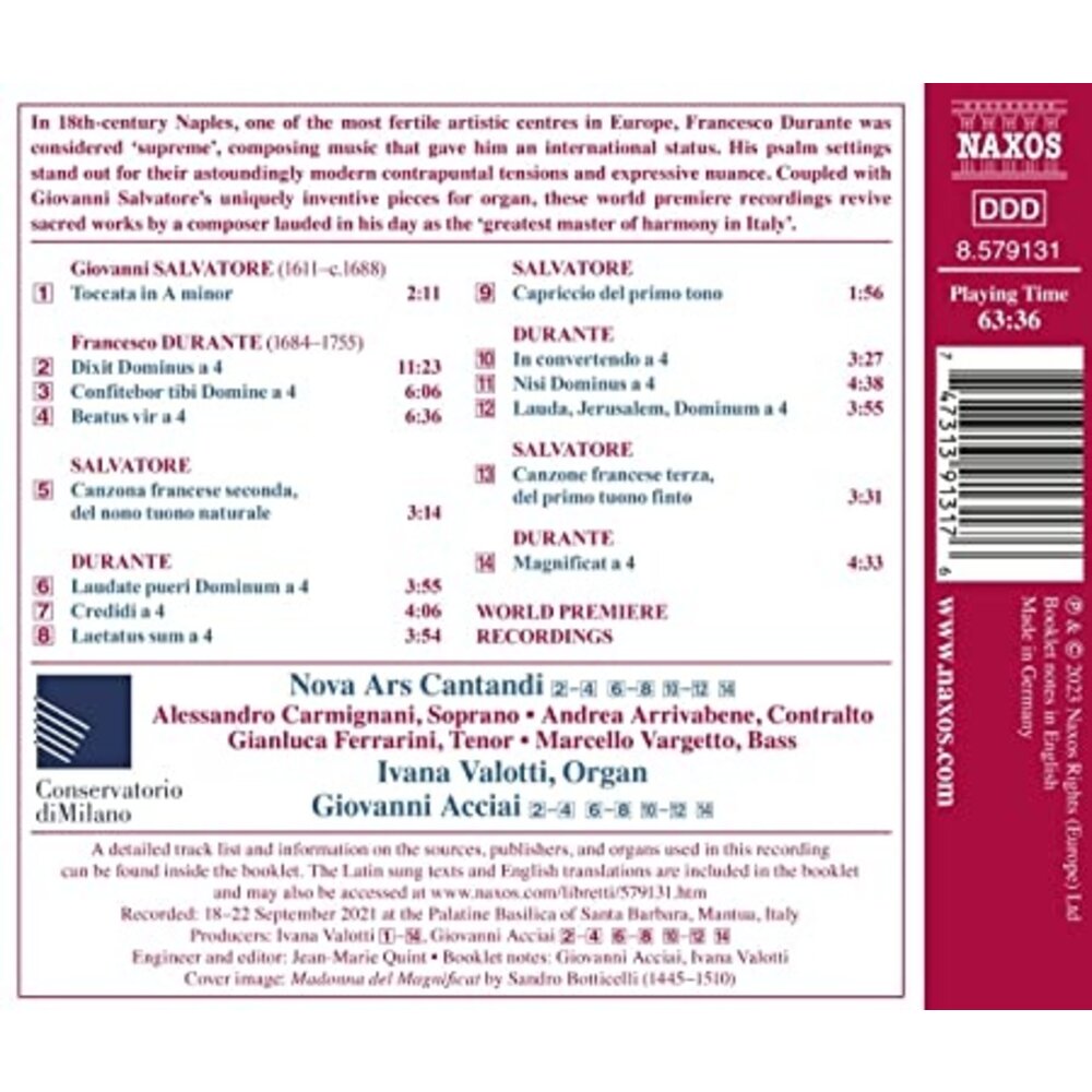 Naxos DURANTE: PSALMS . MAGNIFICAT