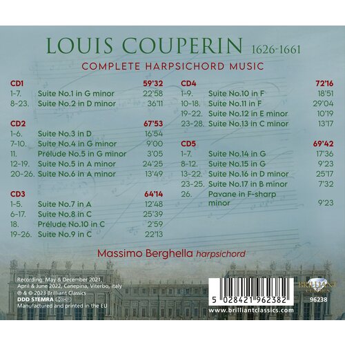 Brilliant Classics COUPERIN: COMPLETE HARPSICHORD MUSIC (5CD) op voorraad vanaf 7 juli as.