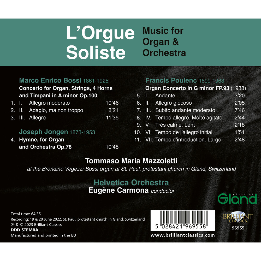 Brilliant Classics L'ORGUE SOLISTE: MUSIC FOR ORGAN & ORCHESTRA