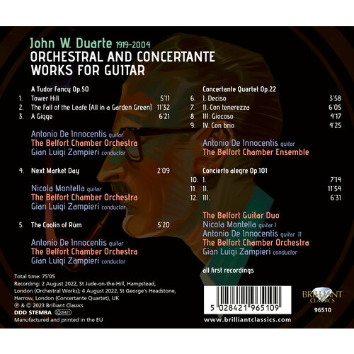 Brilliant Classics DUARTE: ORCHESTRAL AND CONCERTANTE WORKS FOR GUITAR, VOL.2