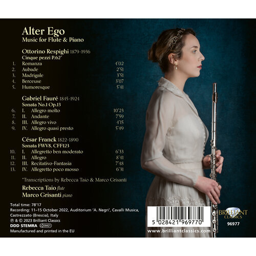 Brilliant Classics ALTER EGO: MUSIC FOR FLUTE AND PIANO BY RESPIGHI, FAURÉ & FRANCK