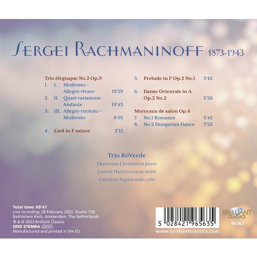 Brilliant Classics RACHMANINOFF: TRIO ELEGIAQUE NO.2 OP.9