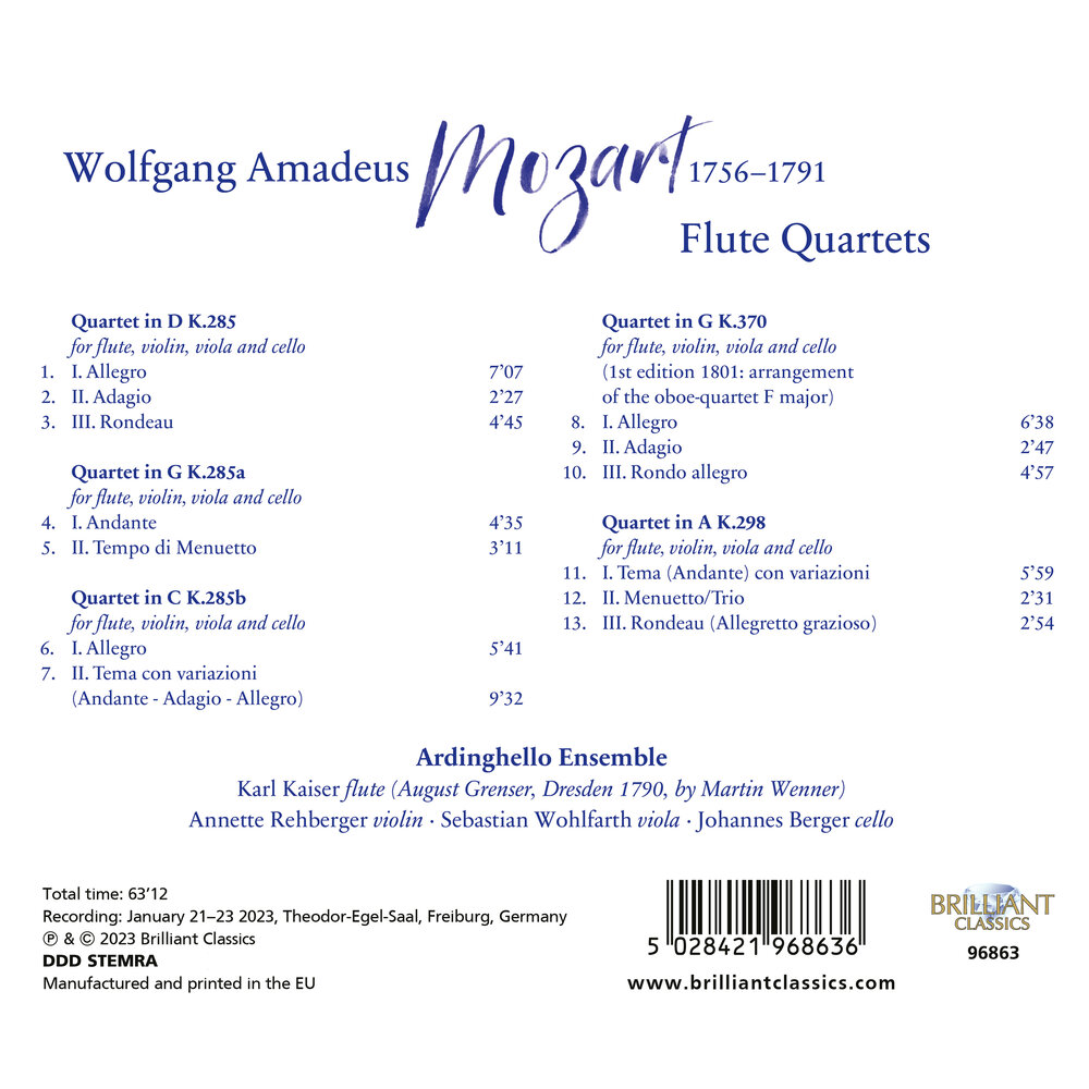 Brilliant Classics MOZART: FLUTE QUARTETS