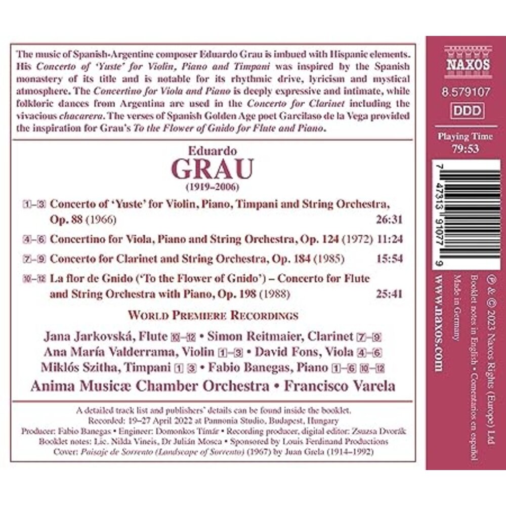 Naxos GRAU: CONCERTOS FOR SOLOISTS AND STRING ORCHESTRA