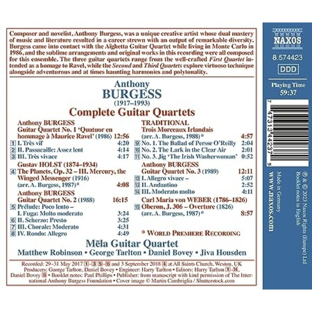Naxos BURGESS: COMPLETE GUITAR QUARTETS