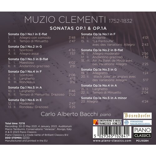 Piano Classics CLEMENTI: SONATAS OP.1 & OP.1A