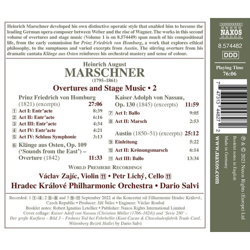 Naxos MARSCHNER: OVERTURES AND STAGE MUSIC, VOL. 2