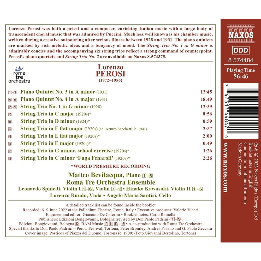 Naxos PEROSI: PIANO QUINTETS NOS. 3 AND 4 - STRING TRIOS