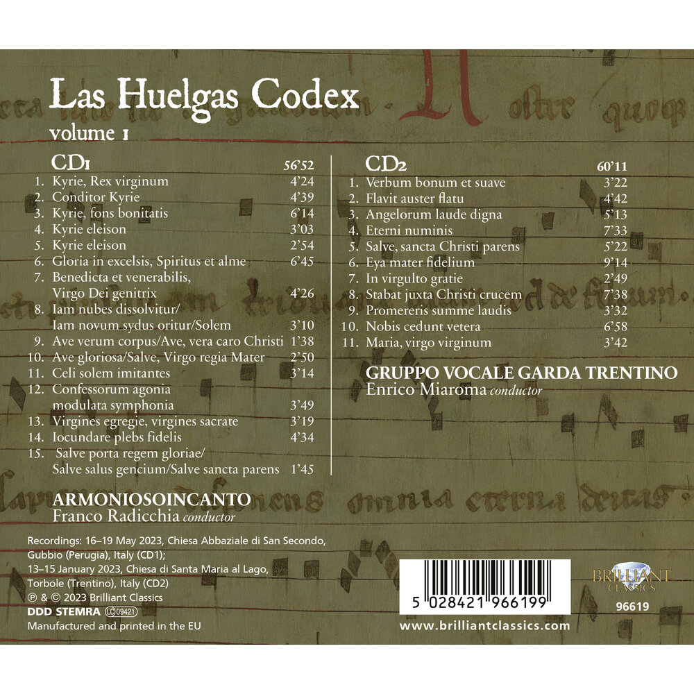 Brilliant Classics LAS HUELGAS CODEX, VOL. 1