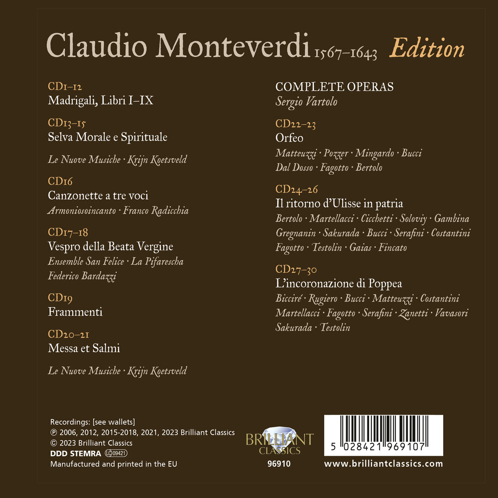 Brilliant Classics MONTEVERDI EDITION (30CD)