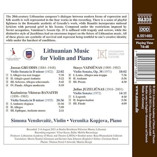 Naxos LITHUANIAN MUSIC FOR VIOLIN AND PIANO