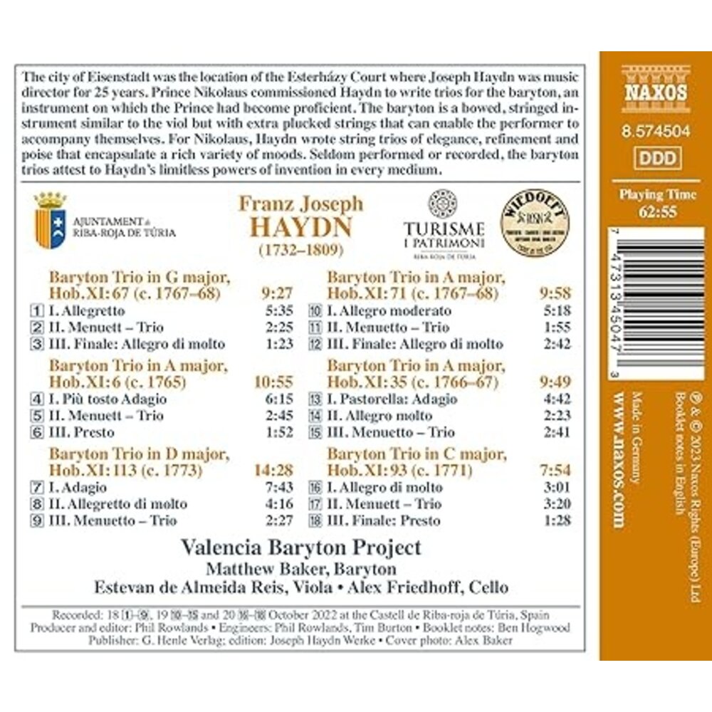 Naxos HAYDN: BARYTON TRIOS, VOL. 2 - TREASURES FROM THE ESTERHA