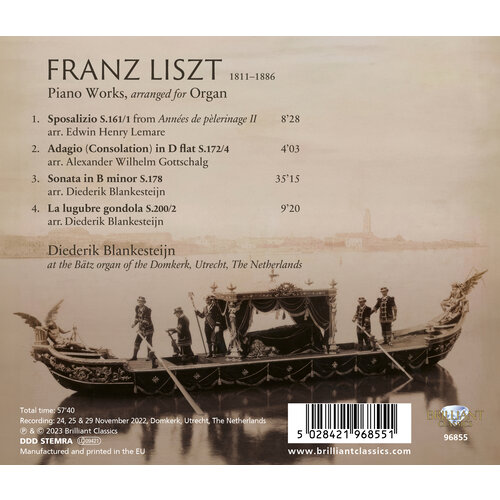 Brilliant Classics LISZT: PIANO WORKS, ARRANGED FOR ORGAN