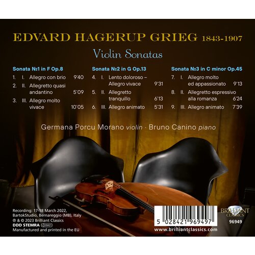 Brilliant Classics GRIEG: VIOLIN SONATAS