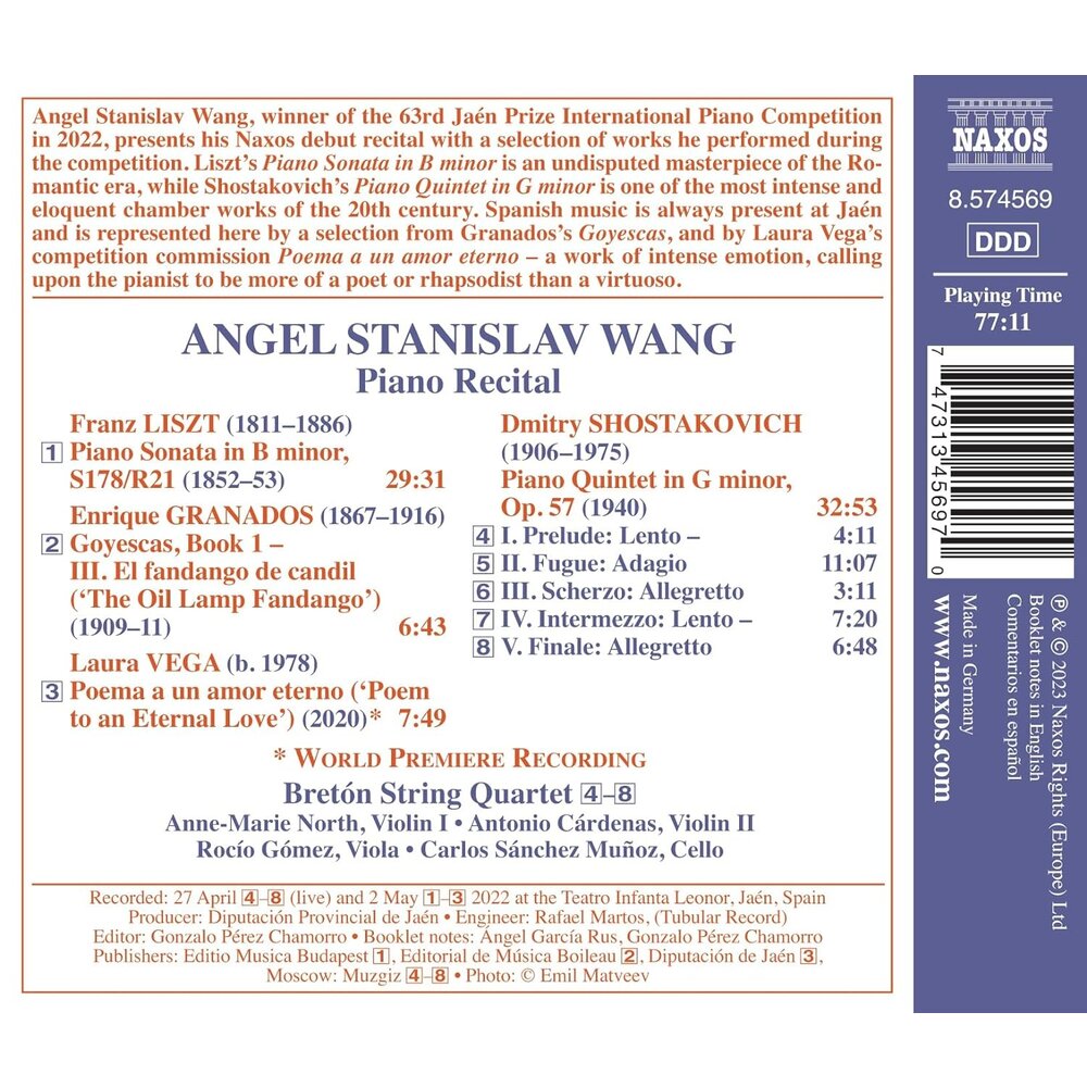 Naxos ANGEL STANISLAV WANG PIANO LAUREATE RECITAL