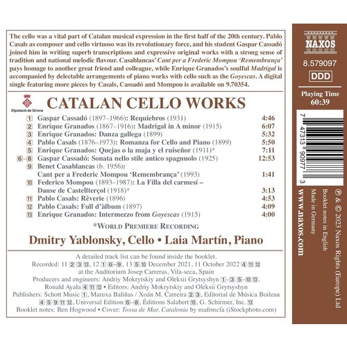 Naxos CAVALLI: CATALAN CELLO WORKS