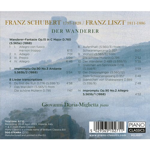 Piano Classics SCHUBERT/LISZT: DER WANDERER, WANDERER FANTASIE, S