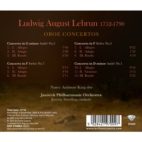 Brilliant Classics LEBRUN: OBOE CONCERTOS