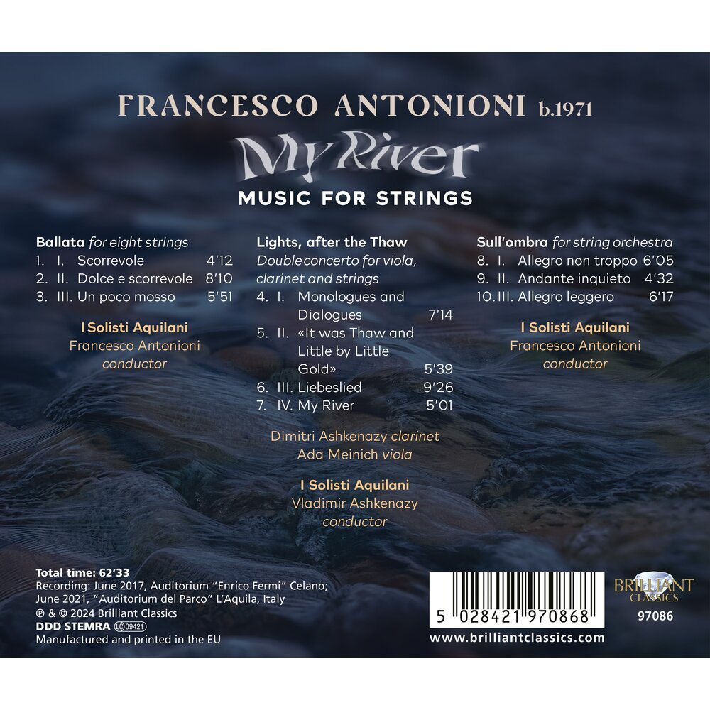 Brilliant Classics ANTONIONI: MY RIVER, MUSIC FOR STRINGS