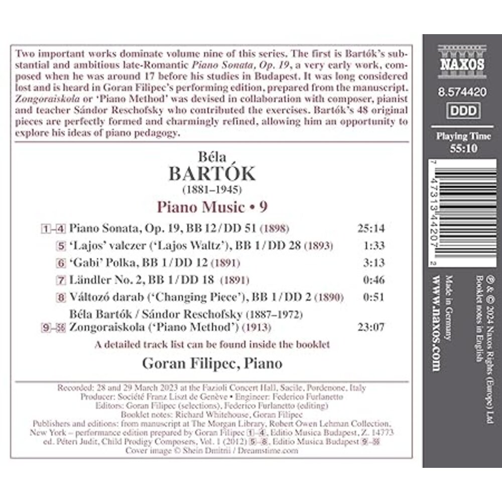 Naxos BARTOK: PIANO MUSIC, VOL. 9