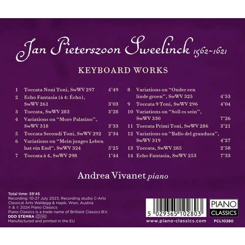 Piano Classics SWEELINCK: KEYBOARD WORKS