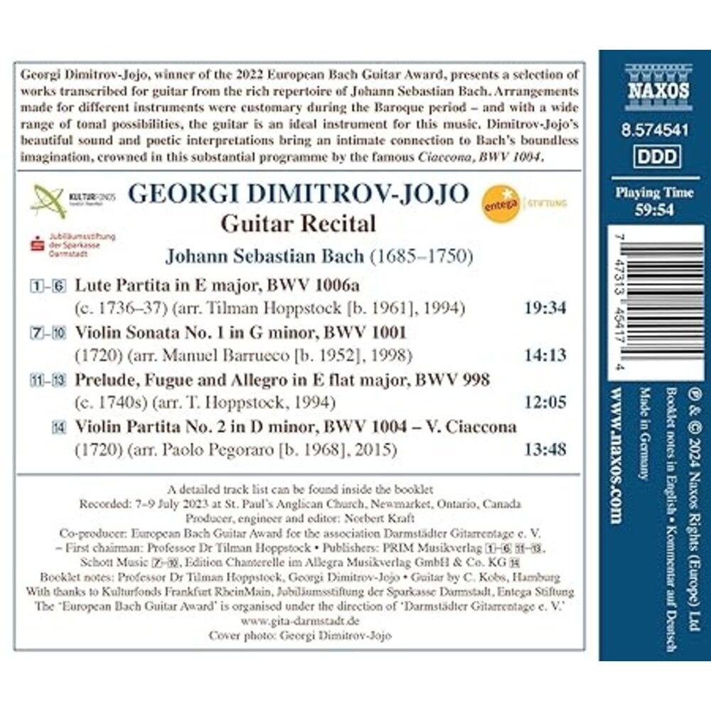 J.S. BACH: GUITAR LAUREATE RECITAL