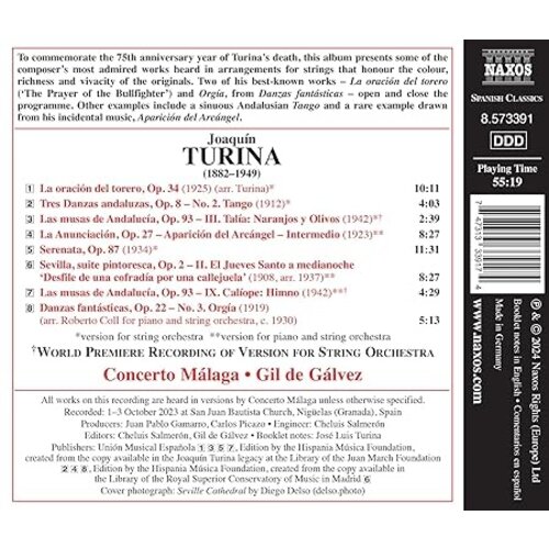 Naxos TURINA: WORKS FOR STRINGS - LA ORACION DEL TORERO, TANGO, ORGIÁ