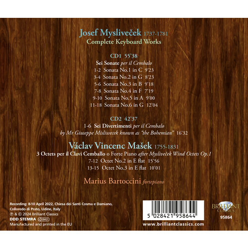 Brilliant Classics MYSLIVEČEK: COMPLETE KEYBOARD WORKS (2CD)