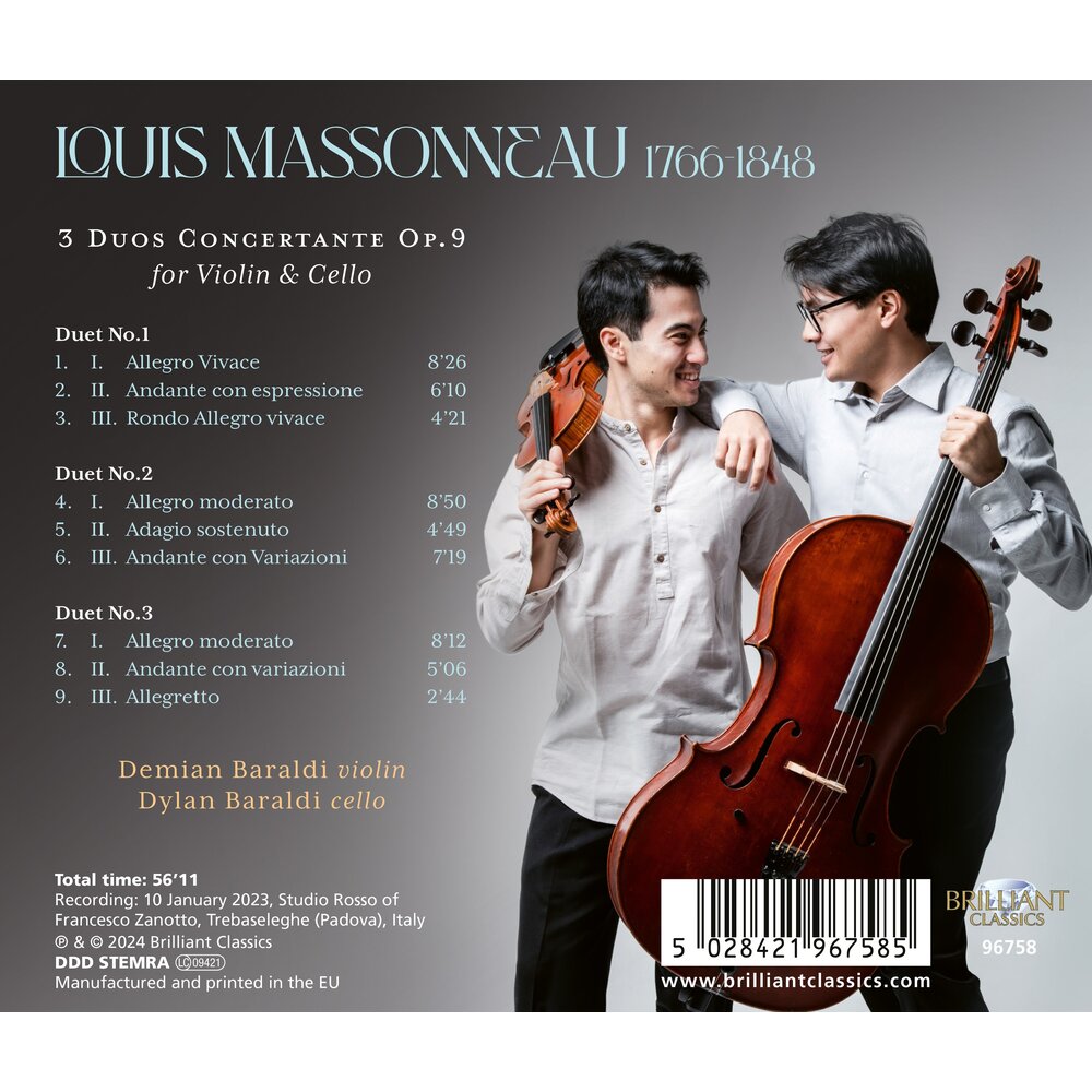 Brilliant Classics MASSONNEAU: 3 DUOS CONCERTANTE OP.9