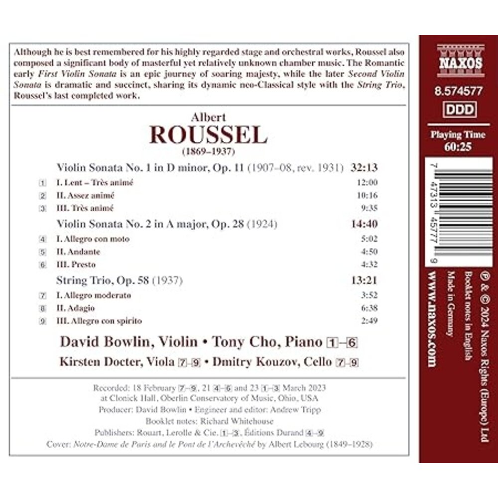 Naxos ROUSSEL: VIOLIN SONATAS NOS. 1 AND 2, STRING TRIO