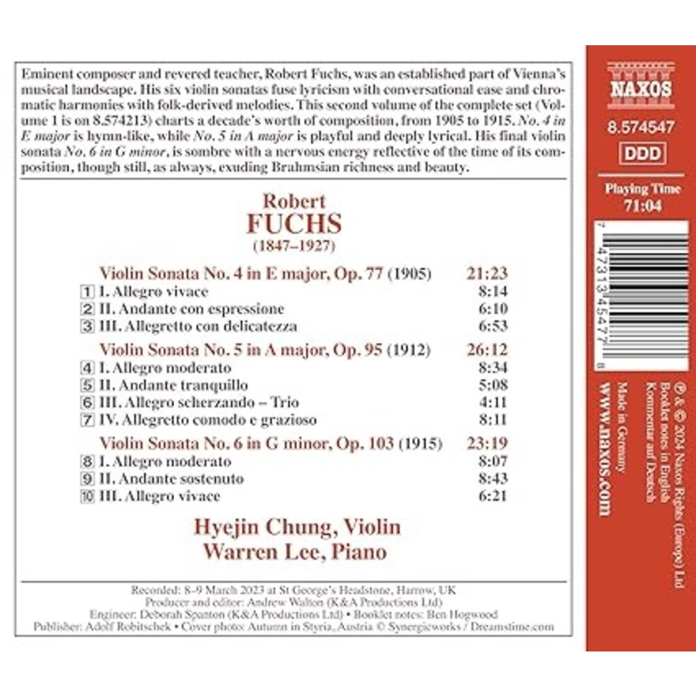 Naxos FUCHS: VIOLIN SONATAS NOS. 4-6