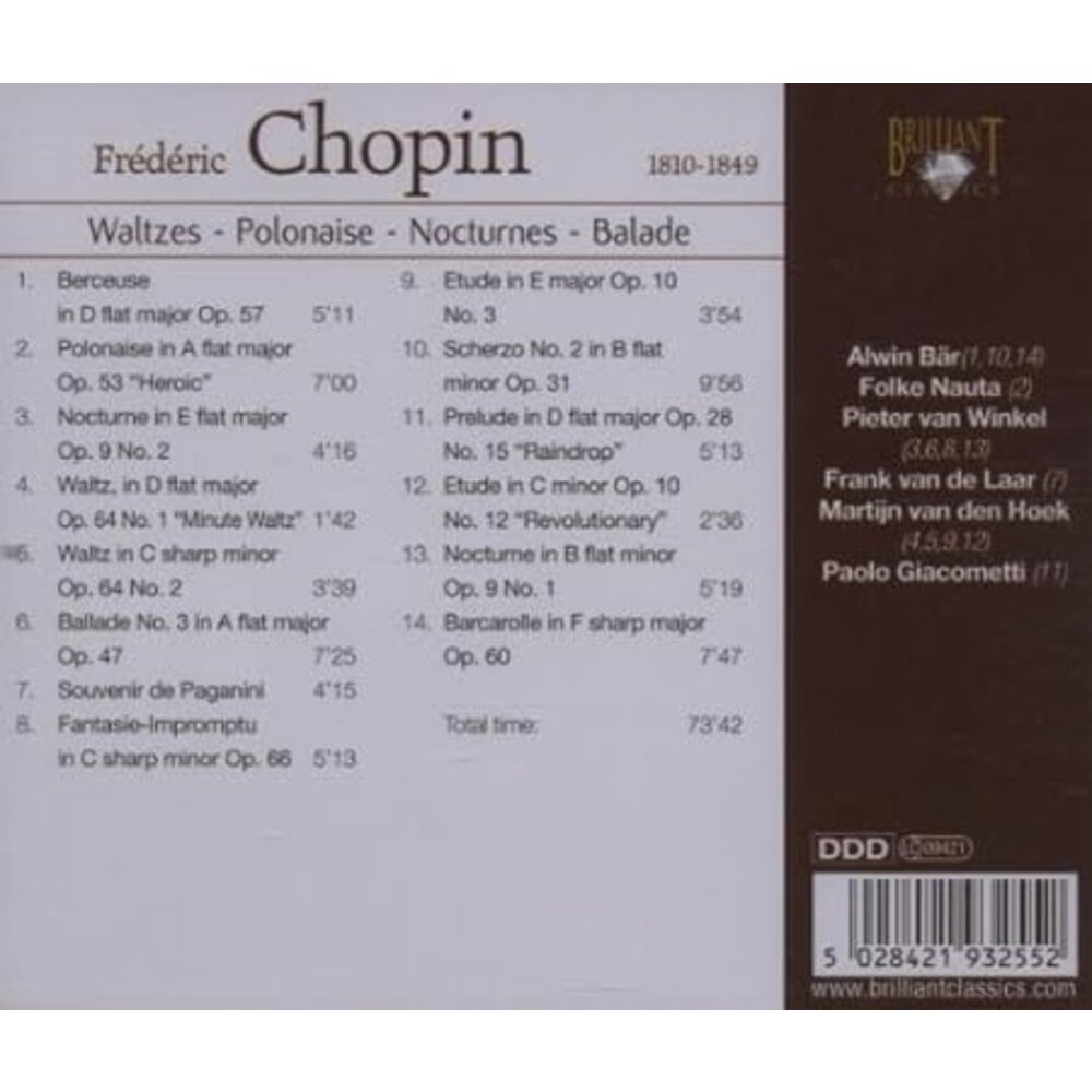 Brilliant Classics CHOPIN: WALTZES, POLONAISE, NOCTURNES, BALLADE