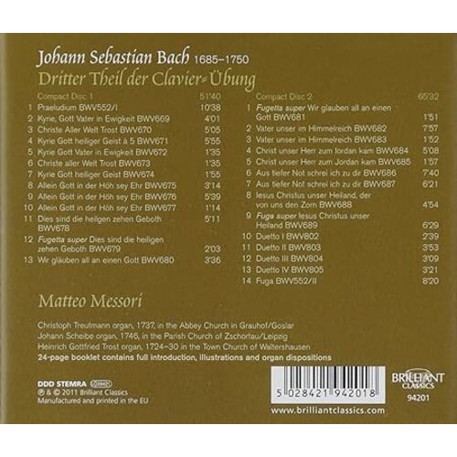 Brilliant Classics J.S. BACH: CLAVIER UBUNG (DRITTER TEIL)