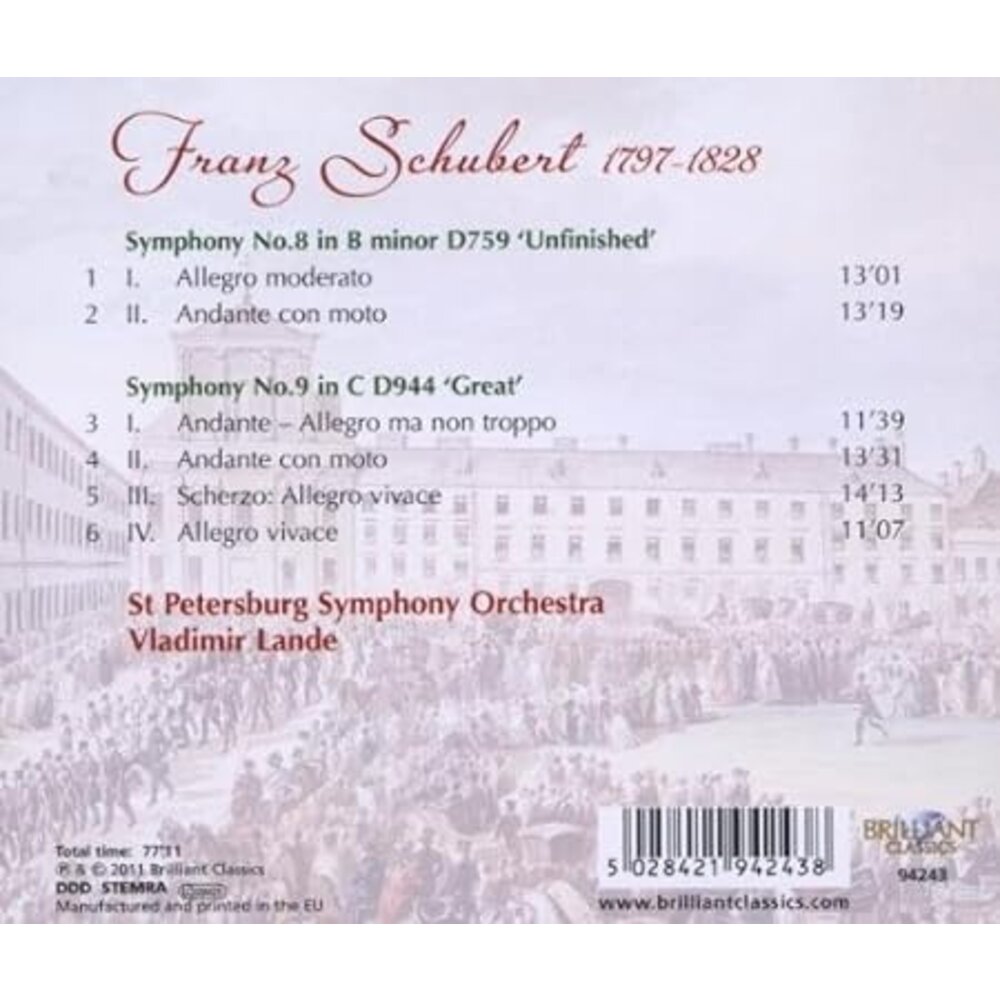 Brilliant Classics SCHUBERT: SYMPHONIES 8 & 9