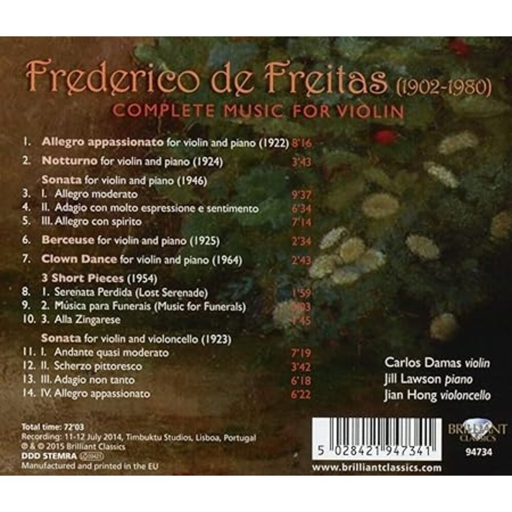 Brilliant Classics DE FREITAS: COMPLETE MUSIC FOR VIOLIN