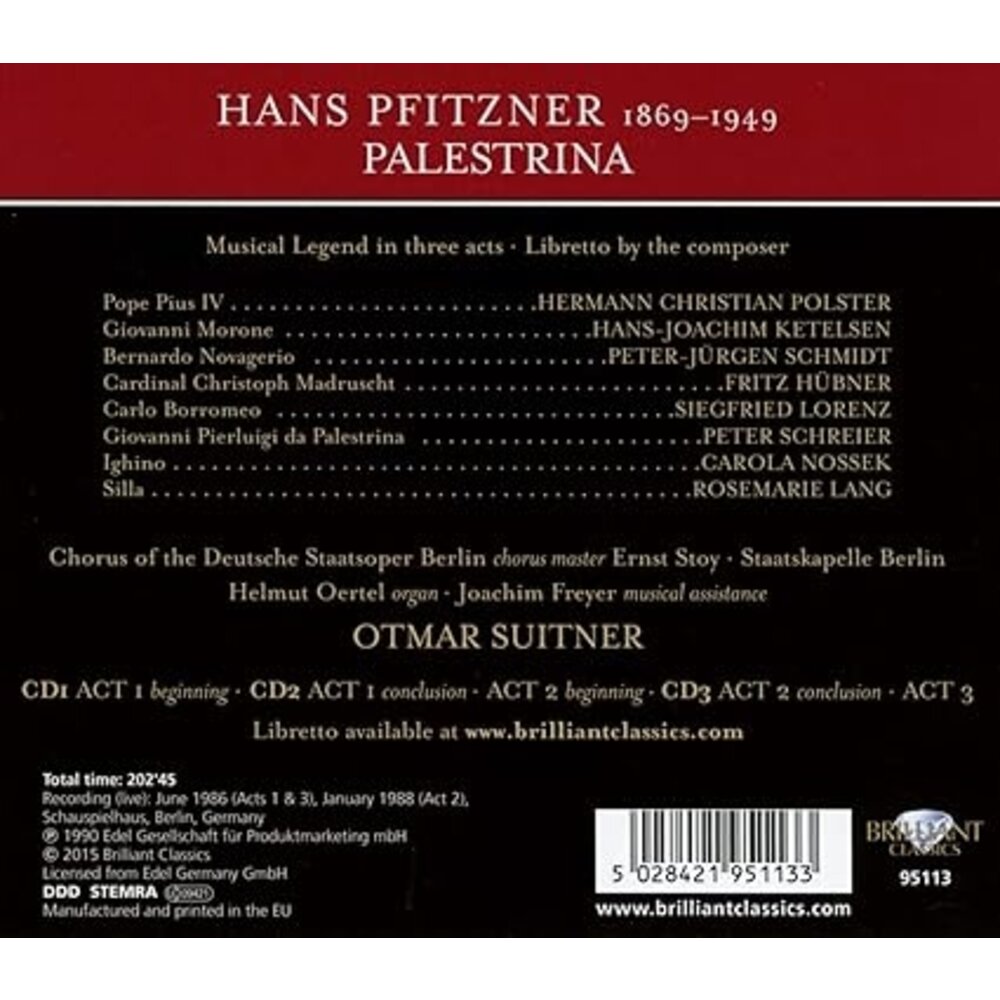 Brilliant Classics BRILLIANT OPERA COLLECTIONS: PFITZNER: PALESTRINA