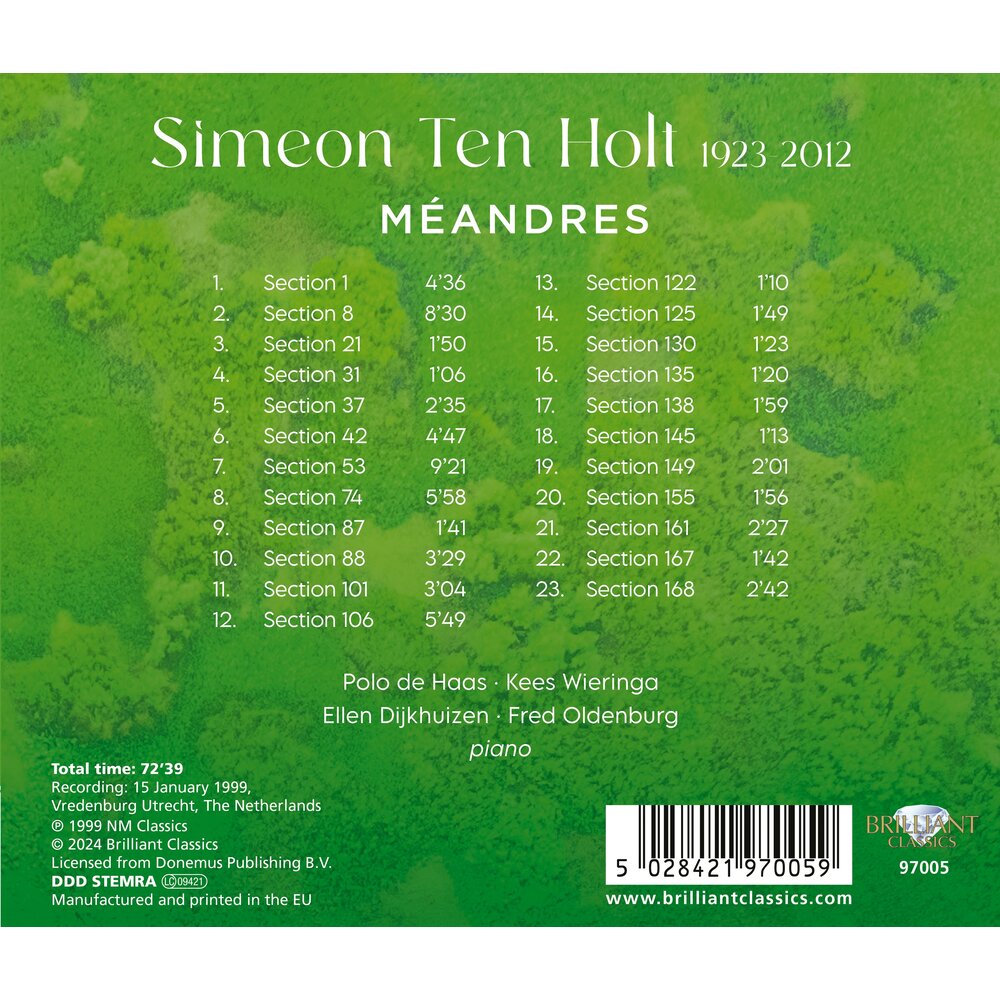 Brilliant Classics TEN HOLT: MEANDRES