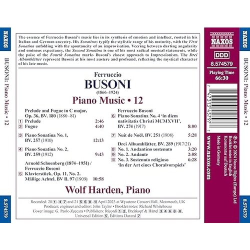 Naxos BUSONI: PIANO MUSIC, VOL. 12