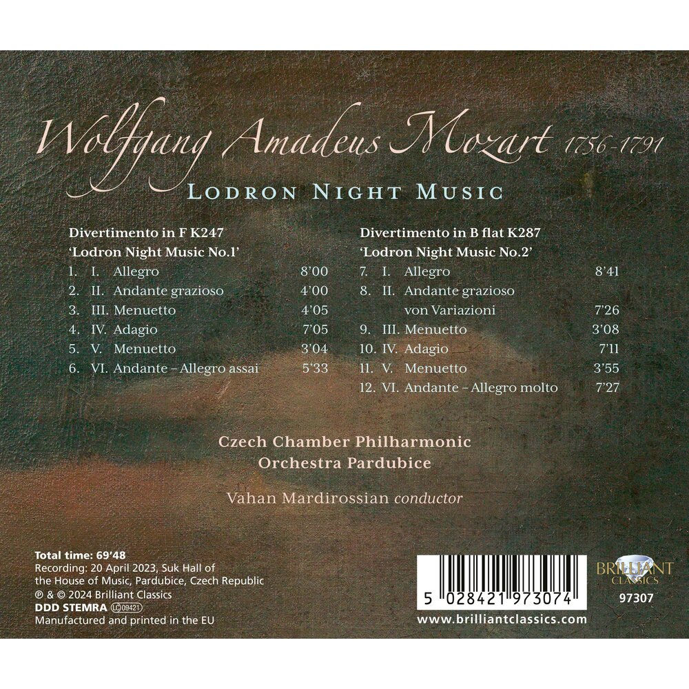 Brilliant Classics MOZART: LODRON NIGHT MUSIC, DIVERTIMENTI K247 & 28